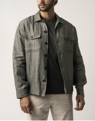 Castello d'Oro Green Linen Safari Jacket Over-shirt  thumbnail 1